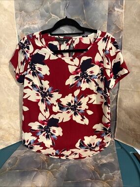 Simply Styled Red and flower Blouse